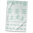 thumbnail image 2 of 3dRose, Three Cats with Bows on Stars, Lines, and Dots, Pastel Green, 15x22 Hand Towel, 2 of 2