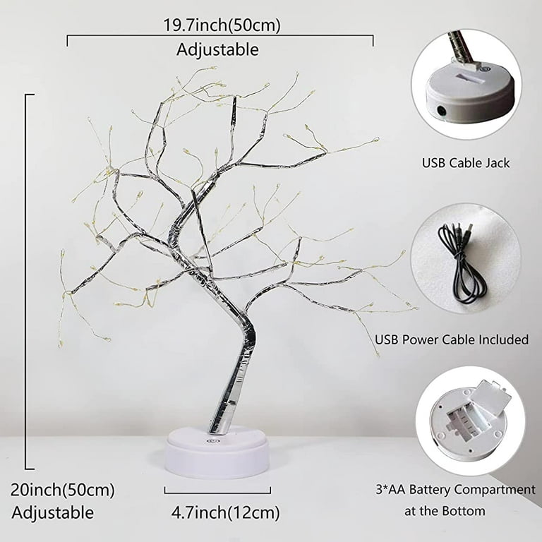 Bonsai Winterbonsai Tree Led Night Light - Touch Switch, Diy Artificial  Decor, Usb/battery Operated