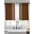thumbnail image 3 of Brown White Stripe Semi Sheer Curtains 54 Inch Length 2 Panels Set, Modern Rustic Vertical Striped Sheer Kitchen Curtain Privacy Voile Window Curtain for Living Room Bedroom Rod Pocket Drapes, 3 of 7