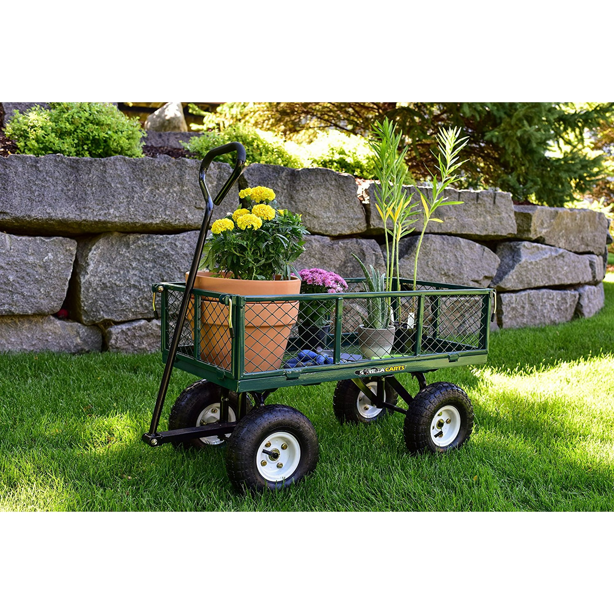 Gorilla Carts GOR400 400-lb. Steel Mesh Garden Cart with 10" Tires