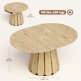thumbnail image 3 of HOMCOM Table à Manger Extensible 43 Pouces-59 Pouces Ronde à Ovale Table de Cuisine Naturelle, 3 of 10