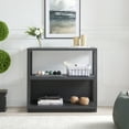 thumbnail image 4 of Evelyn&Zoe Thalia 33" Tall Rectangular Bookcase, Charcoal Gray, 4 of 6