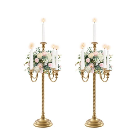 4-Arms Metal Candle Holder European Style Candelabra Candlestick Home Decor