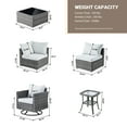 thumbnail image 3 of Toject 9 Pieces Outdoor Paito Furniture Set, Outdoor Conversation Sets with Swivel Chairs and Fire Pit Wicker Outside Furniture for Graden Balcony (Gray), 3 of 9