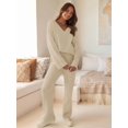 thumbnail image 5 of Women'S Lounge Sets Fall Fashion 2 Piece Outfits Sweater Pajama Set Fuzzy Loungewear Matching Winter Clothes Camel Color XS, 5 of 9