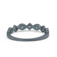 thumbnail image 3 of Art Deco Half Eternity Ring Black Tone Paraiba Tourmaline CZ 925 Sterling Silver Size 9, 3 of 4