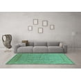 thumbnail image 3 of Ahgly Company Indoor Square Oriental Turquoise Blue Industrial Area Rugs, 3' Square, 3 of 4