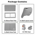 thumbnail image 3 of Bath Kneeler and Elbow Rest Pad Set with Toy Organizer -Bath Tub Pad - Bath Spout Cover Gray Elephant - Free Bathtub Toys, 3 of 7