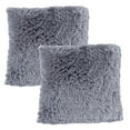 thumbnail image 6 of Somerset Home Faux Fur Pillow for Adult– Square Covers & Inserts (Gray/2-piece), 6 of 7