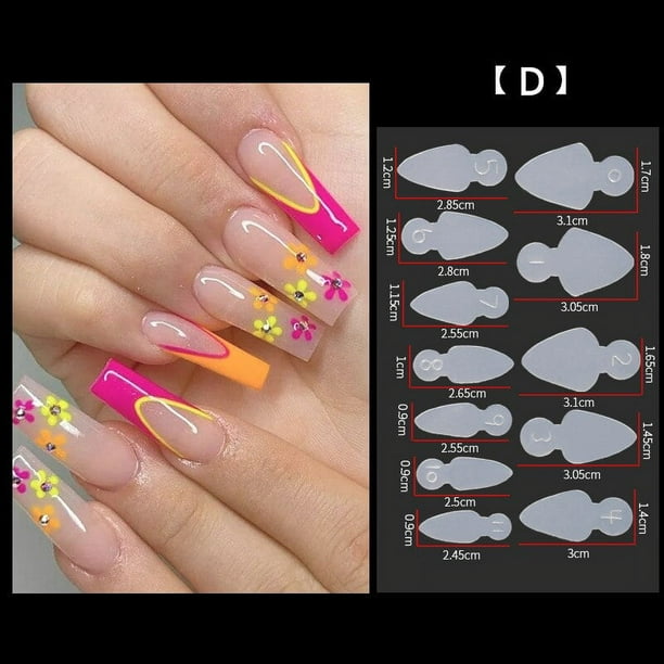 Puntas postizas para extensión de uñas, molde para manicura francesa de construcción rápida, almohadillas de silicona suaves, 12 piezas
