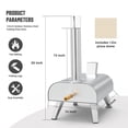 thumbnail image 3 of Big Horn Outdoor Pellet de Madera, Leña, Horno para Pizza de Acero Inoxidable (Plateado), 3 of 5