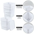 thumbnail image 5 of Teyyvn 5 Gallon Plastic Square Bucket with Lid and Handle, 4 Pack White Square Food Bucket Pail Container, 5 of 7