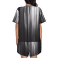 thumbnail image 4 of Womens Pajama Sets With Pocket, Monochrome Abstract Lines Lounge Sets Short Sleeve Sleepwear PJ Sets for Women, 4 of 6