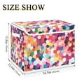 thumbnail image 5 of Yayeee Collapsible Cube Storage Bin with Lid Fabric Closet Decorative Basket with Handles, Black Colorful Circles, 5 of 7