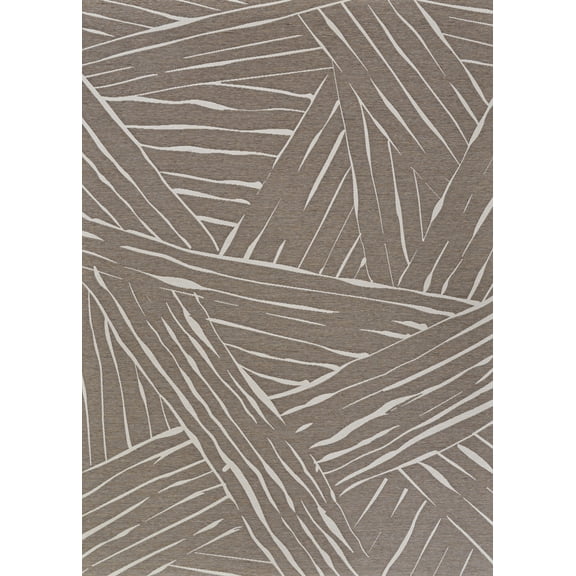 Couristan Dolce Parquet 5'3" x 7'6" Mocha Outdoor Rug
