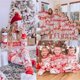 thumbnail image 1 of Ropa informal para el hogar para padres e hijos, color rojo y blanco contrastante, Navidad, superventas, europea y americana, 1 of 5