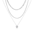 thumbnail image 1 of JeenMata - Paquete Múltiple de 3 Colgantes de Collar en Capas para Mujer, Chapado en Oro Blanco, Cadena de Oro, Collar Tipo Gargantilla, Collar en Capas de Espiga, Regalo de Joyería, 1 of 5