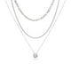 thumbnail image 1 of JeenMata - Paquete Múltiple de 3 Colgantes de Collar en Capas para Mujer, Chapado en Oro Blanco, Cadena de Oro, Collar Tipo Gargantilla, Collar en Capas de Espiga, Regalo de Joyería, 1 of 5