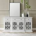 thumbnail image 4 of Walker Edison Landon 60" Curved Tiered Fretwork Sideboard in White, 4 of 5