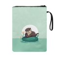 thumbnail image 2 of HELLHERO Tote Bags with Book Protection Polyester Fabric Book Protector with Washable for Travel Book Organzier Holder Waterproof Book Storage Bag Otter Pond, 2 of 7