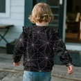thumbnail image 4 of Yuyamidu Toddler Girl Halloween Costume 2t Black Spider Web Print Crewneck Sweatshirt Ruffle Long Sleeve Top Soft Lightweight Pullover Sweatshirts, 4 of 8