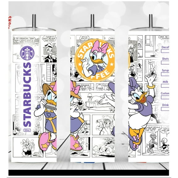 20oz Stainless Steel Tumbler with Daisy Starbucks design