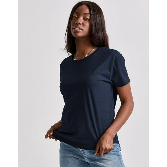 Hanes Originals Women's Tri-Blend T-Shirt, Relaxed Fit Athletic Navy Heather XL