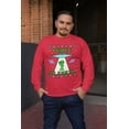 thumbnail image 2 of Old Glory Mens Alien Peace on Earth Ugly Christmas Sweater Long Sleeve T Shirt, 2 of 6