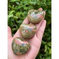 thumbnail image 6 of Unakite Gemstone Hearts, Polished Unakite Puffy Hearts, Unakite Palm Stone, Unakite Heart (5 Hearts）, 6 of 9