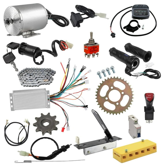 Electric Brushless DC Motor,48V 1800W Brushless Motor Kit,Controller,428 Sprocket,Throttle Pedal for Go Kart ATV Electric Bicycle Scooter Go Cart Accessories Drift Trike Golf Cart
