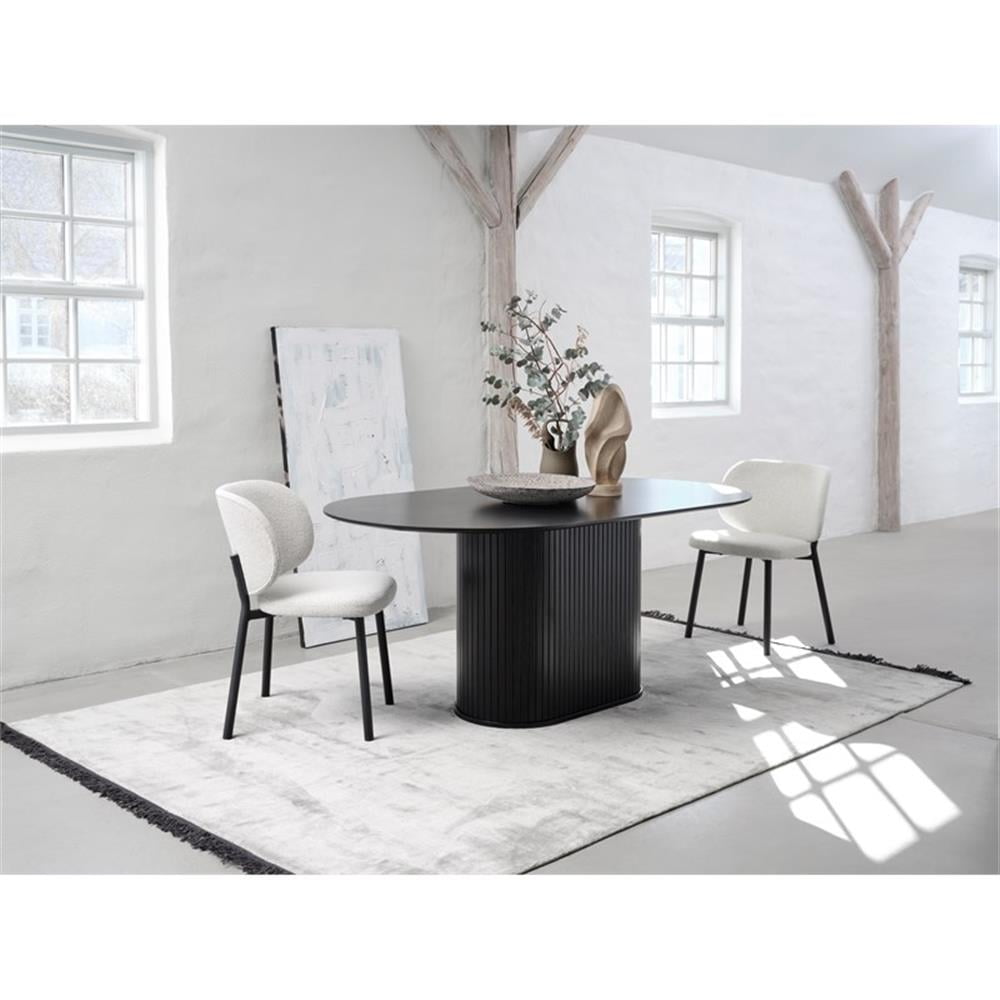 Unique Furniture Modern 71" Oval Dining Table in Black Oak