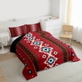 thumbnail image 3 of Homewish Retro Boho Aztec Bedding Comforter Set,Vintage Striped Rhombus Twin Comforter Sets,Red Cyan Beige Bedding Set For Adults,Super Cozy Room Decor Reversible,2pcs, 3 of 8