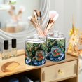 thumbnail image 3 of Yayeee 2 Pack Qtip Holder Bathroom Cotton Swab Canister with Lid Clear Dispenser Set, Red Goldfish, 3 of 6