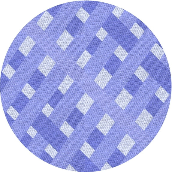 Ahgly Company Indoor Round Patterned Light Slate Blue Area Rugs, 7' Round