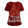 thumbnail image 4 of BDPORKAS Womens Scrubs Cute Christmas Nursing Uniform Graphic Santa Snowman Print Lightweight Scurb Tops Holiday Tee Workwear, 4 of 5