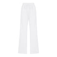 thumbnail image 5 of Linen Pants Women Summer 2026 Casual High Waisted Drawstring Pant Cotton Straight Wide Leg Lounge Trousers with Pockets, 5 of 5