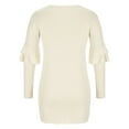 thumbnail image 4 of Fesfesfes Women Dress Leisure Comfortable Solid Color Round-Neck Long Sleeves Dress Tops on, 4 of 8