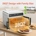 thumbnail image 4 of Dual-Zone Air Fryer Toaster Oven Combo, 28 QT Extra Large, Non Toxic Stainless Steel Convection with French Door, Countertop Airfryer Window, Racks, Rotisserie, Dehydrator, ETL Rated, 4 of 5
