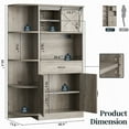 thumbnail image 2 of Walsunny 60.4" Kitchen Pantry Storage Cabinet with Adjustable Shelves, Racks and Doors Freestanding Kitchen Hutch Cupboard, 2 of 6