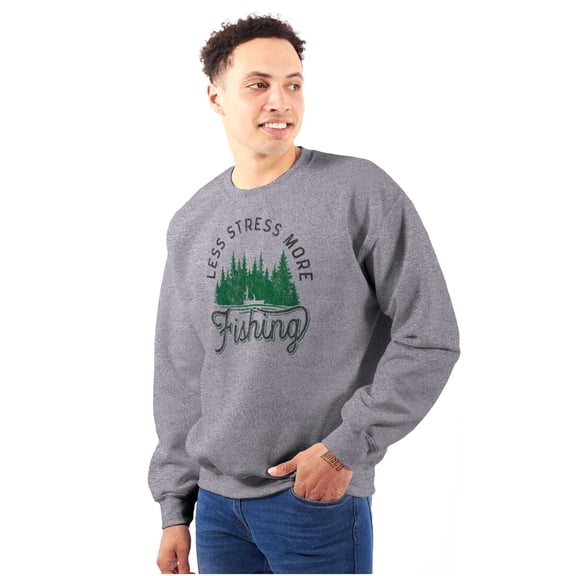 Fish Fishing Life Outdoors Enthusiast Unisex Plus Fleece Graphic Sweatshirt Brisco Brands 2X