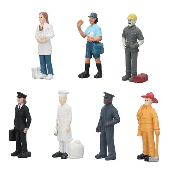 People Figurines Toy,7pcs Simulation Character Soft Plastic Model Role Play Figure Miniature Toy for Children Above 3 Years Old Kids and Toddlers Pretend Play