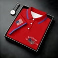 thumbnail image 5 of Hogleaql 250 Years American Flag Polo Shirt for Men Short Sleeve Collared Usa 1776-2026 Button Tops American Flag Retro Graphic Patriotic Trendy Blouse Red M, 5 of 6