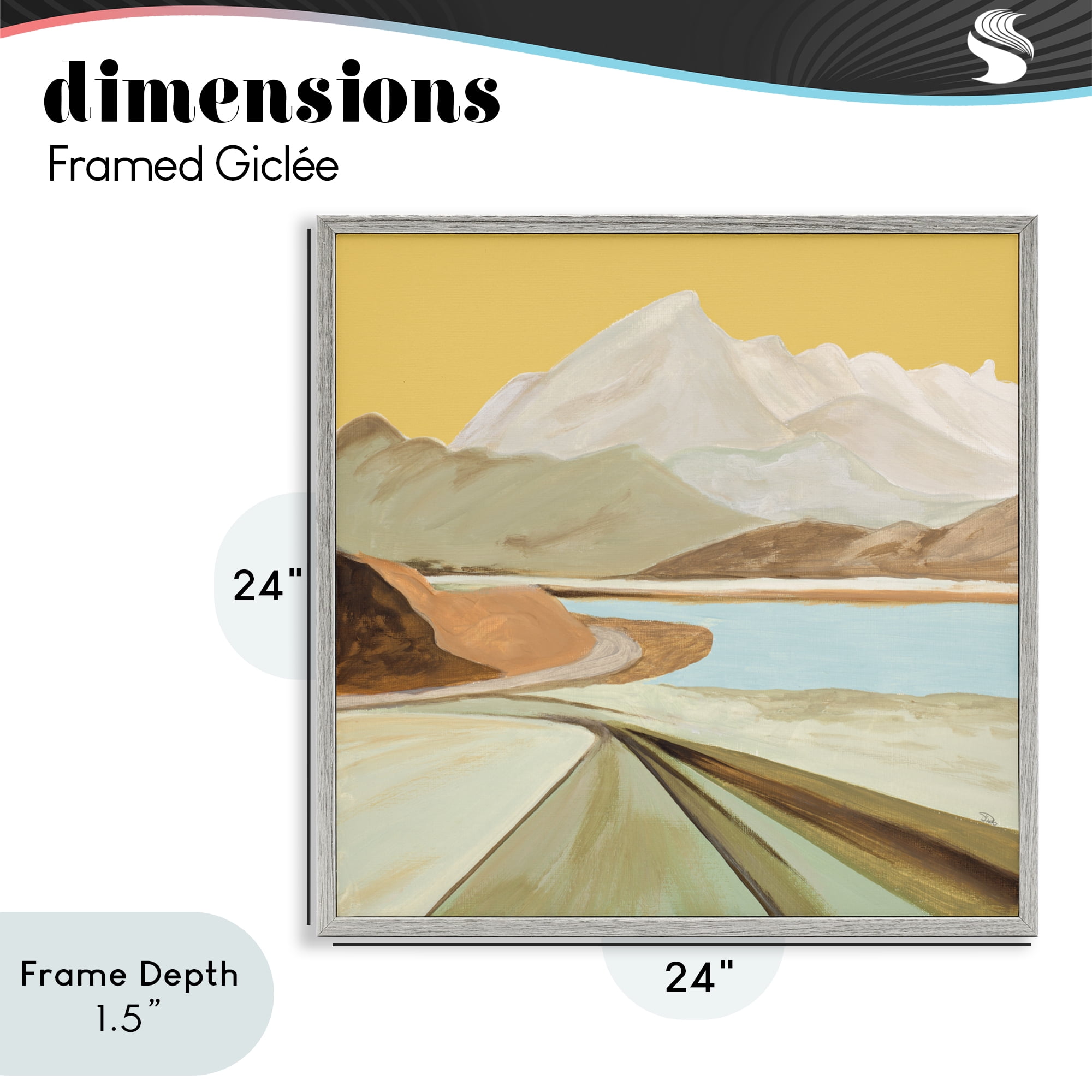 Stupell Industries Retorno Mountain Sunrise Gray Framed Giclee Art, design by Patricia Pinto