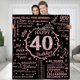 thumbnail image 1 of LHSHID 40th Birthday Blanket Gifts for Women Happy 40th Birthday Gift Ideas for Her 40 Year Old Gifts for Mom Grandma Wife Sister Friends Personalized Flannel Fleece Soft Throw Blanket 60"x80", 1 of 7