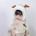 thumbnail image 4 of Chapeau pour Enfants Bois de Cerf Couleur Contrastée Automne Hiver Coupe-Vent avec Rabat d'Oreille pour Extérieur, 4 of 10