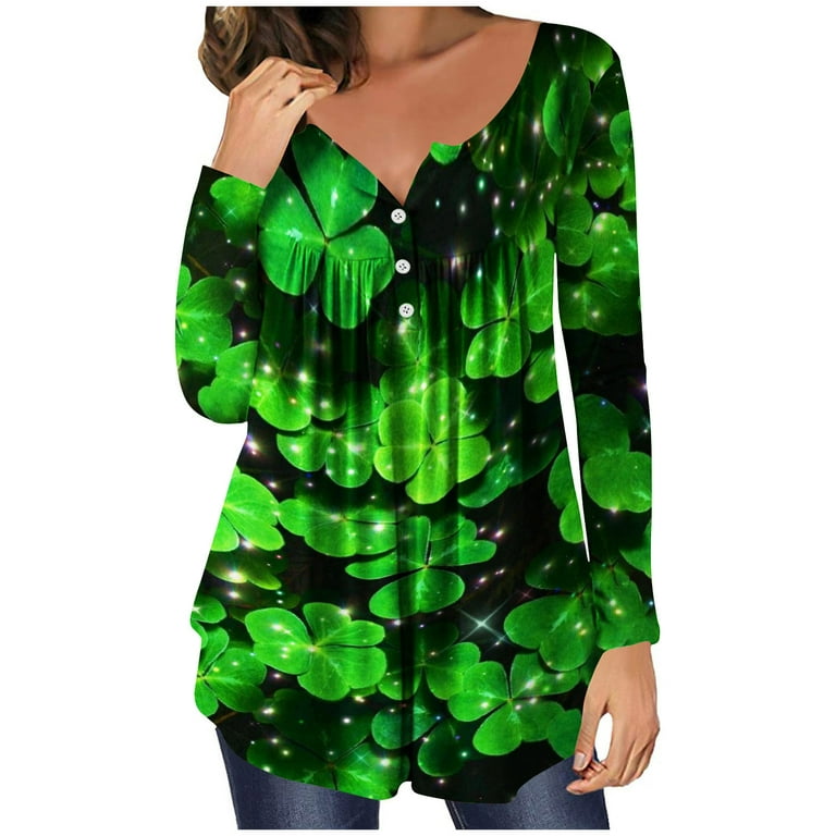 Fanxing St Patricks Day Shirt Girls Sales Today Clearance Green Tshirt Women Womens Fashion Tops 2023 St Patricks Day Flag Shirt, Women's, Size: 2XL
