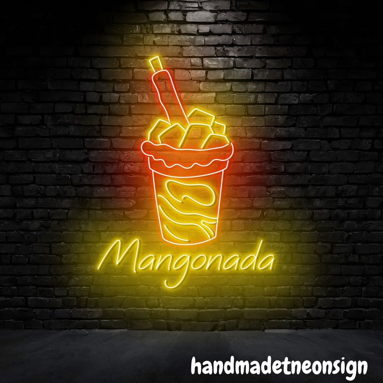 Handmadetneonsign Mangonada Neon Sign, Mexican Smoothie Led Light