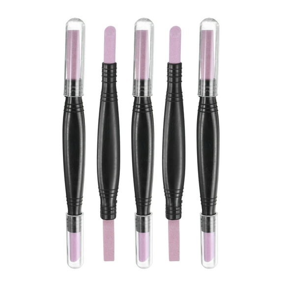 Uxcell 5pcs Pumice Stone Nail File, Pumice Nail Polishing Stick Cuticle Remover, Double Head Quartz Filing Buffer Tool