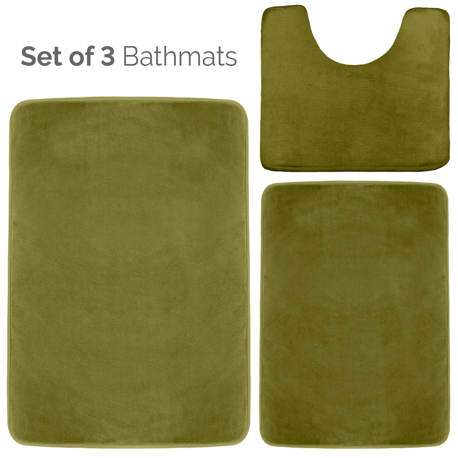 L and U-Shaped Size for Bathroom XL Details about   Yimobra 3 Pieces Memory Foam Bath Mat Set 