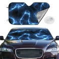 thumbnail image 2 of Haiem Blue Lightning Car Windshield Sun Shade - Blocks UV Rays Sun Visor Protector, Sunshade to Keep Your Vehicle Cool, Universal Fit SUV Van Sedan-Medium, 2 of 7